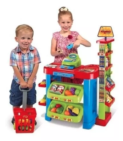 Set Supermercado Caja Registradora y Carrito